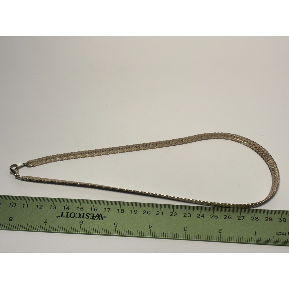 Herringbone‎ Necklace Retro Vintage Statement Piece 14 inch - Picture 10 of 10